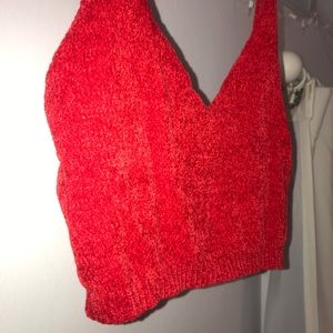 Red sweater crop top from Urban Outfitters